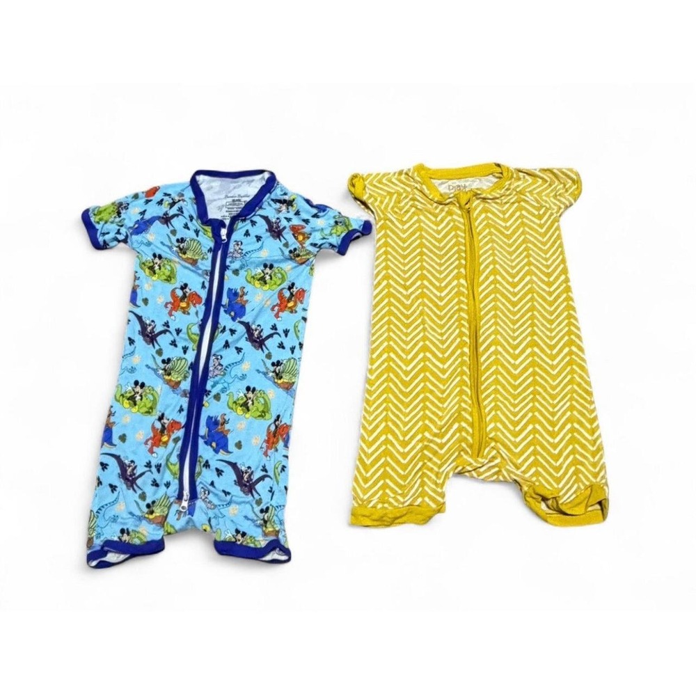 Bamboo Buddies Disney Mickey little Sleepies Romper Play 2pc Lot 2T